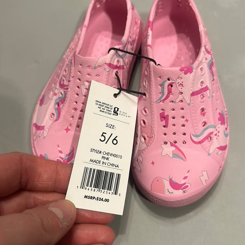 CHATTIES GIRLS TODDLER UNICORN WATER SHOES: PINK: NWT: SZ 5/6